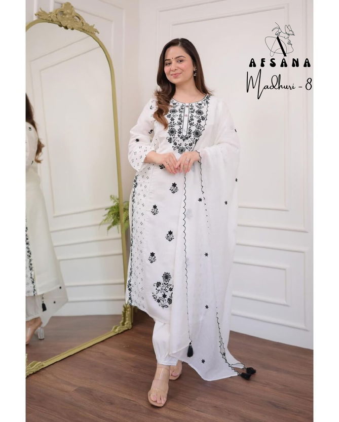 Madhuri 8 By Afsana Afghani Style Cotton Embroidery Kurti With Bottom Dupatta Wholesale Market In Surat